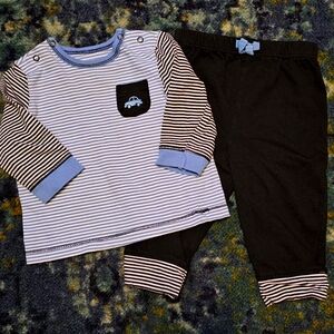 Little Me 2 Piece Set Long Sleeve Striped Top and Pants 6 Months